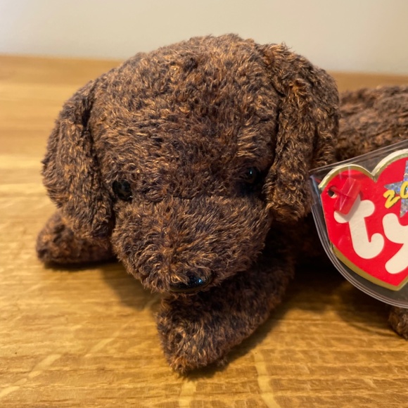 Ty Beanie Babies Fetcher Dog Brown Super Soft 2000 – New Tag Protector VINTAGE - Picture 6 of 9